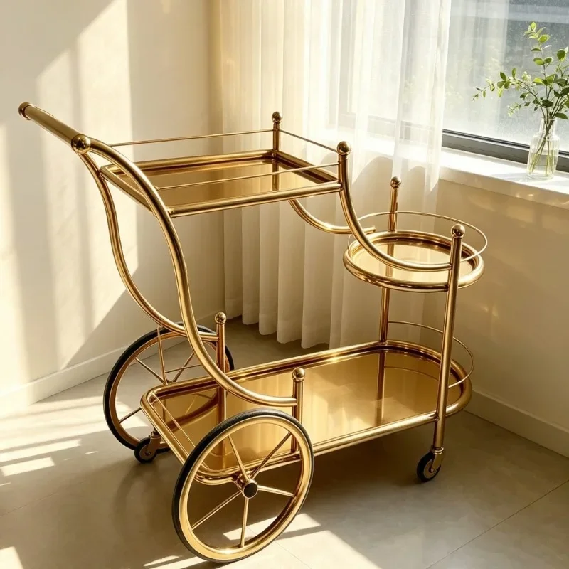 Wine Cart Titanium Luxury Cart European Princess Wine Royal Cart Three-layer Food Delivery