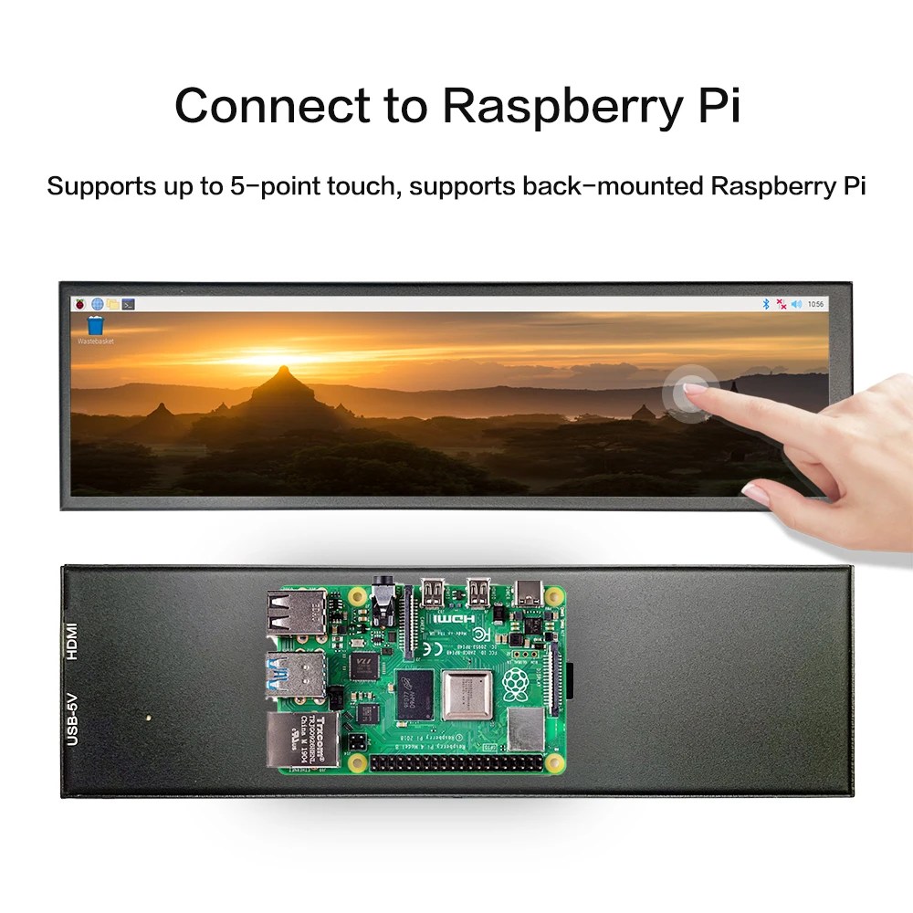 Imagem -05 - Lesown-monitor Touchscreen Mini Stretch Wide Hdmi Ips Bar Segunda Tela para pc Case Cpu Aida64 8.8 480x1920