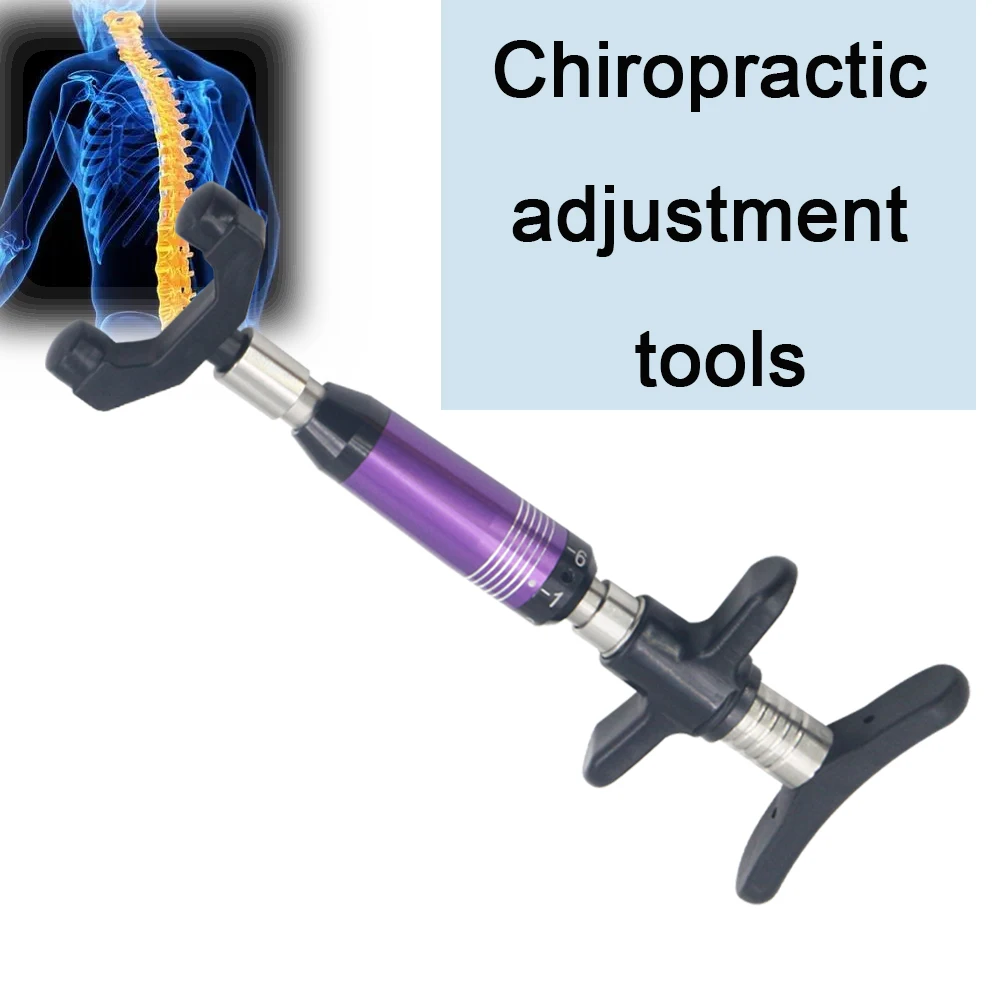 Chiropractic Adjustment Tool Manual pinal Gun Correction 6 Levels 4 Heads Massager Therapy Adjust Vertebration Masaage Gun 300N