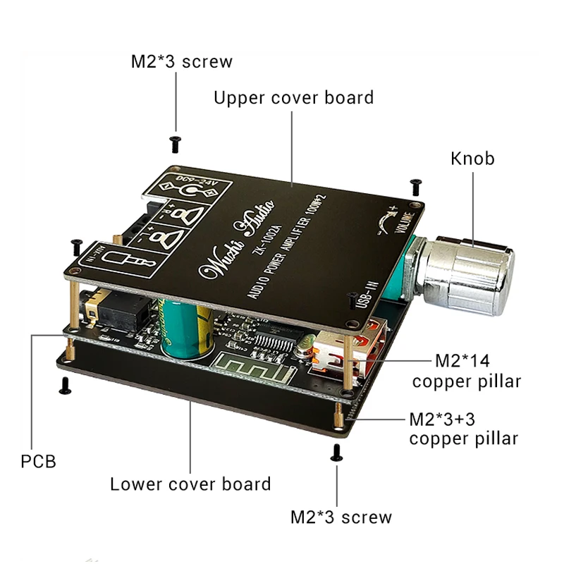 100W + 100W Bluetooth cyfrowy moc płyta wzmacniacza Audio 2.0 Ch Stereo domu muzyki teatralnej moduł bezprzewodowy wzmacniacz Audio AUX USB