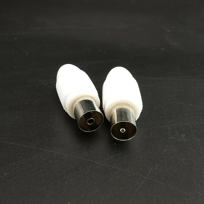 5/10pcs 75-5 Free Welding RF Television Male Female Connector Plug 9.5 TV RF Terminal Antenna Adapter White Colour