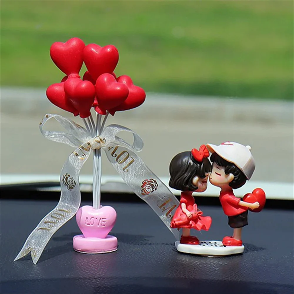 Cute Cartoon Couples Car Decoration Anime Figure Action Romantic Balloon Auto Dashboard Ornaments Car Interior Accessories Gifts