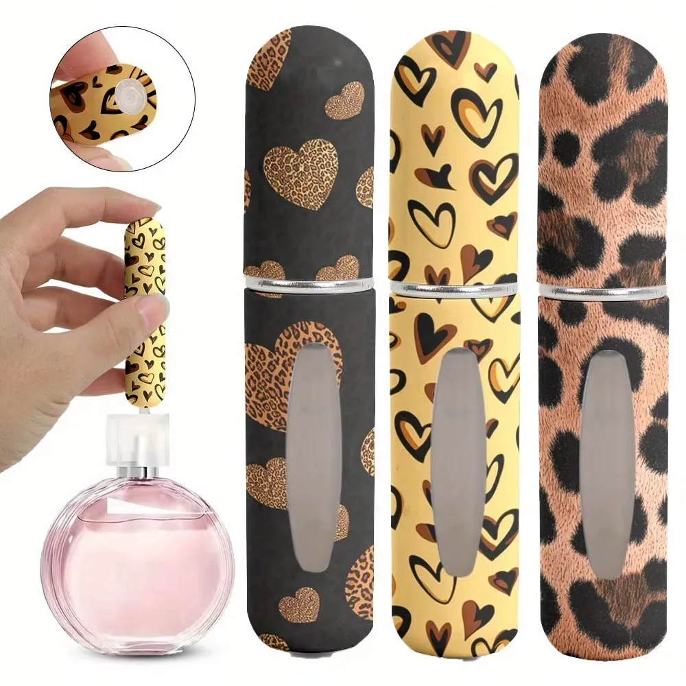 Portable 5ml Refillable Spray Bottle Leopard Pattern Daily Use Cosmetic Pump Dispenser Mini Perfume Spray Bottle Outdoor