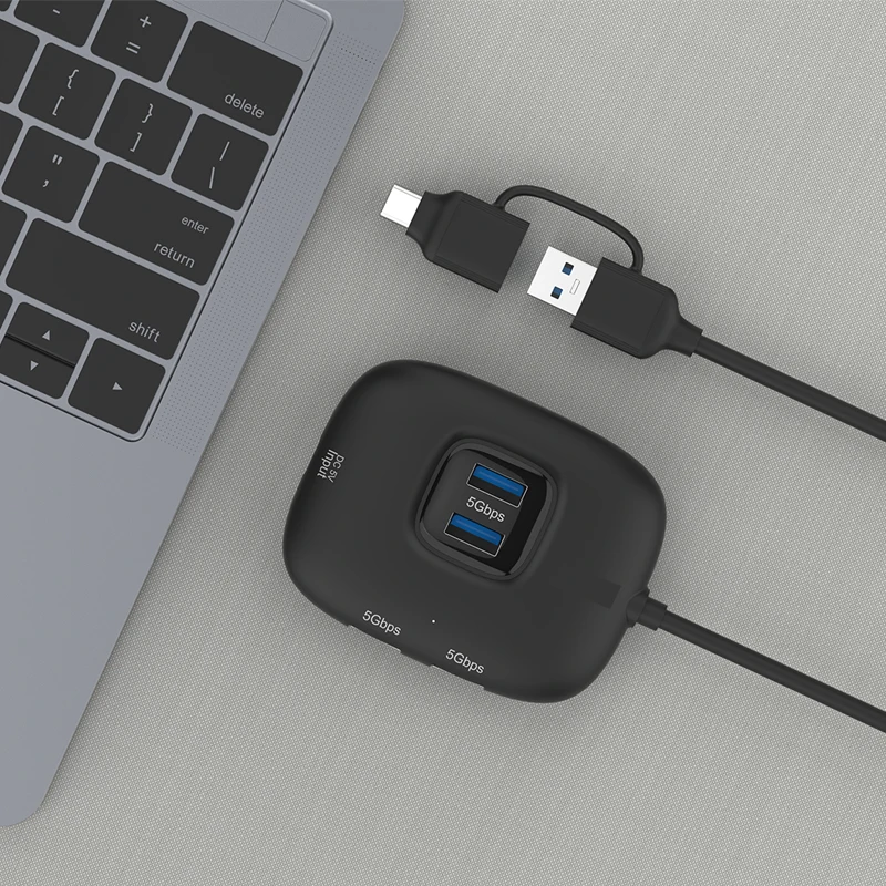 USB-адаптер Конвертер Type-c Многофункциональная док-станция USB-C HUB Разветвитель Адаптер 5 Гбит/с Игровой концентратор Type-C/USB-концентратор Зарядка PD
