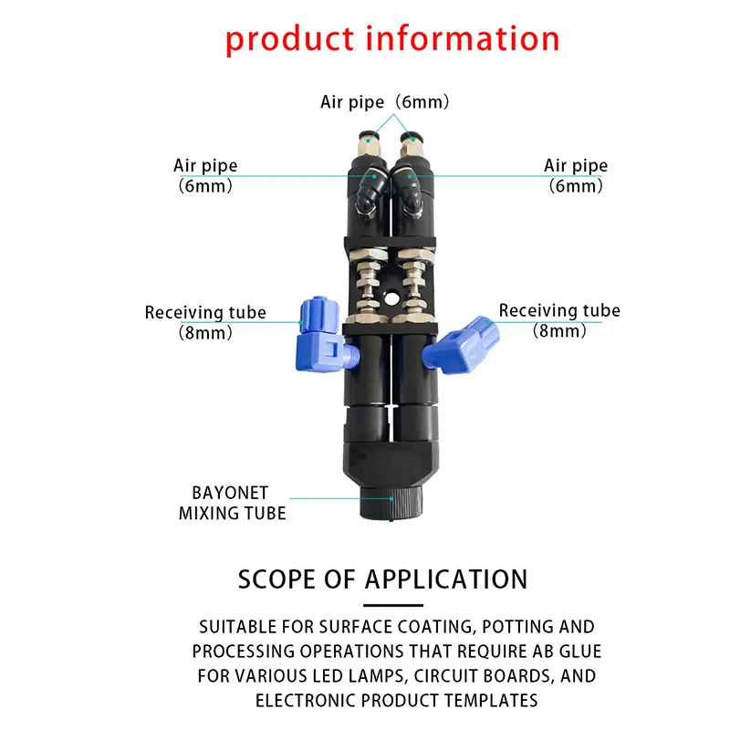 Double-component Suction dispensing Valve Precision Double-liquid Dispensing AB Glue Epoxy Adhesive Valve for fluid dispense