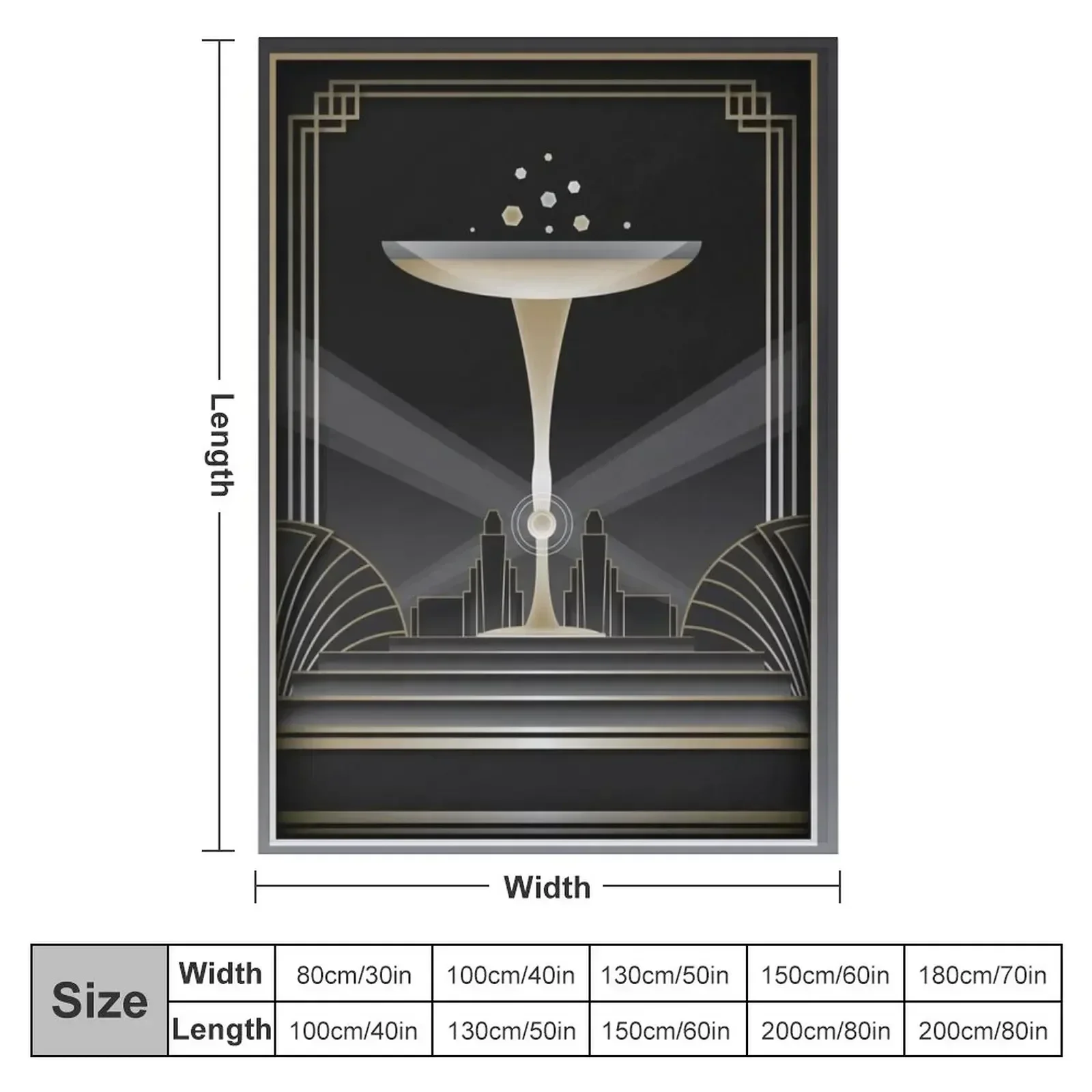 Art deco design VI Throw Blanket couch cozy soft plush fuzzy picnic outdoor blanket