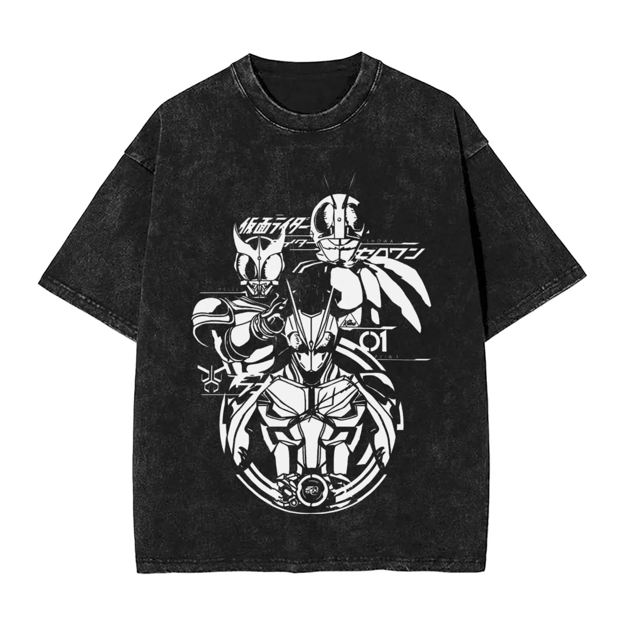 Kamen Riders T Shirt Summer 3 Generation Y2K Basic T Shirts Cotton Fashion Tshirt For Men Short Sleeves Pattern Top Tees