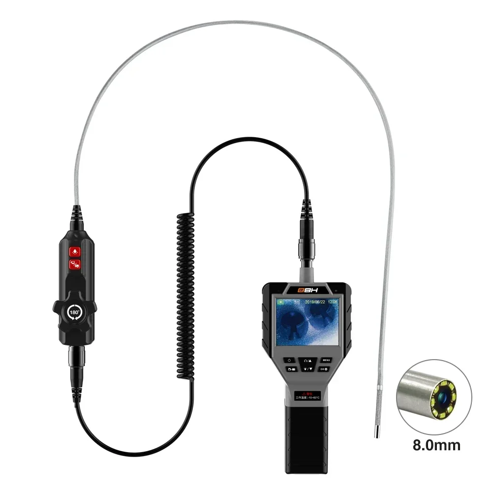 Industrial Endoscope Inspection Camera 3.5"IPS High Definition Borescope With IP67 Waterproof Semi-Rigid SnakeTube With Light