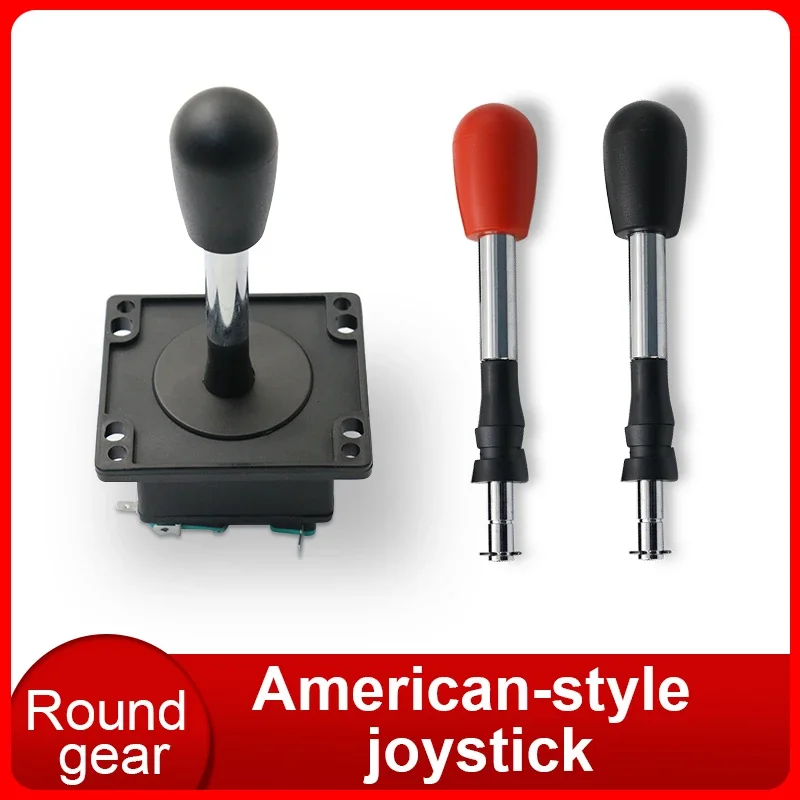 Black American HAPP Style Joystick with Microswitches 4/8 Way Elliptical Handle for Arcade Game machine  Cabinet Accessories