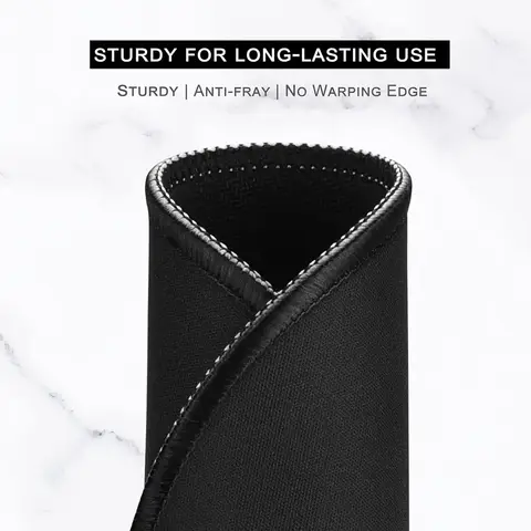 Svart musmatta Runda musmattor med sydd kant, halkfri bas Premium-texturerad liten musmatta 8 best sales rund musmatta - №5