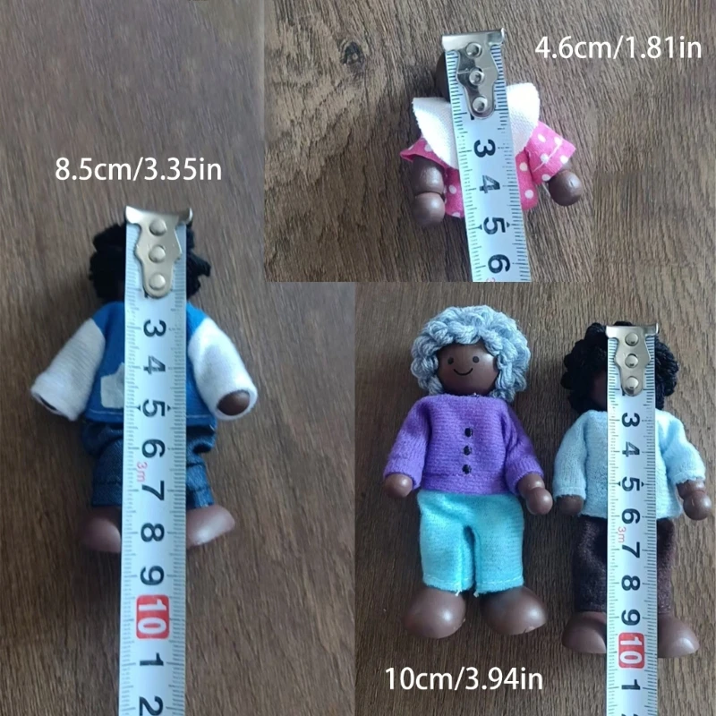  Flexible Limb Wooden Toy People Set for Kids Family Storytelling and Educational Play
