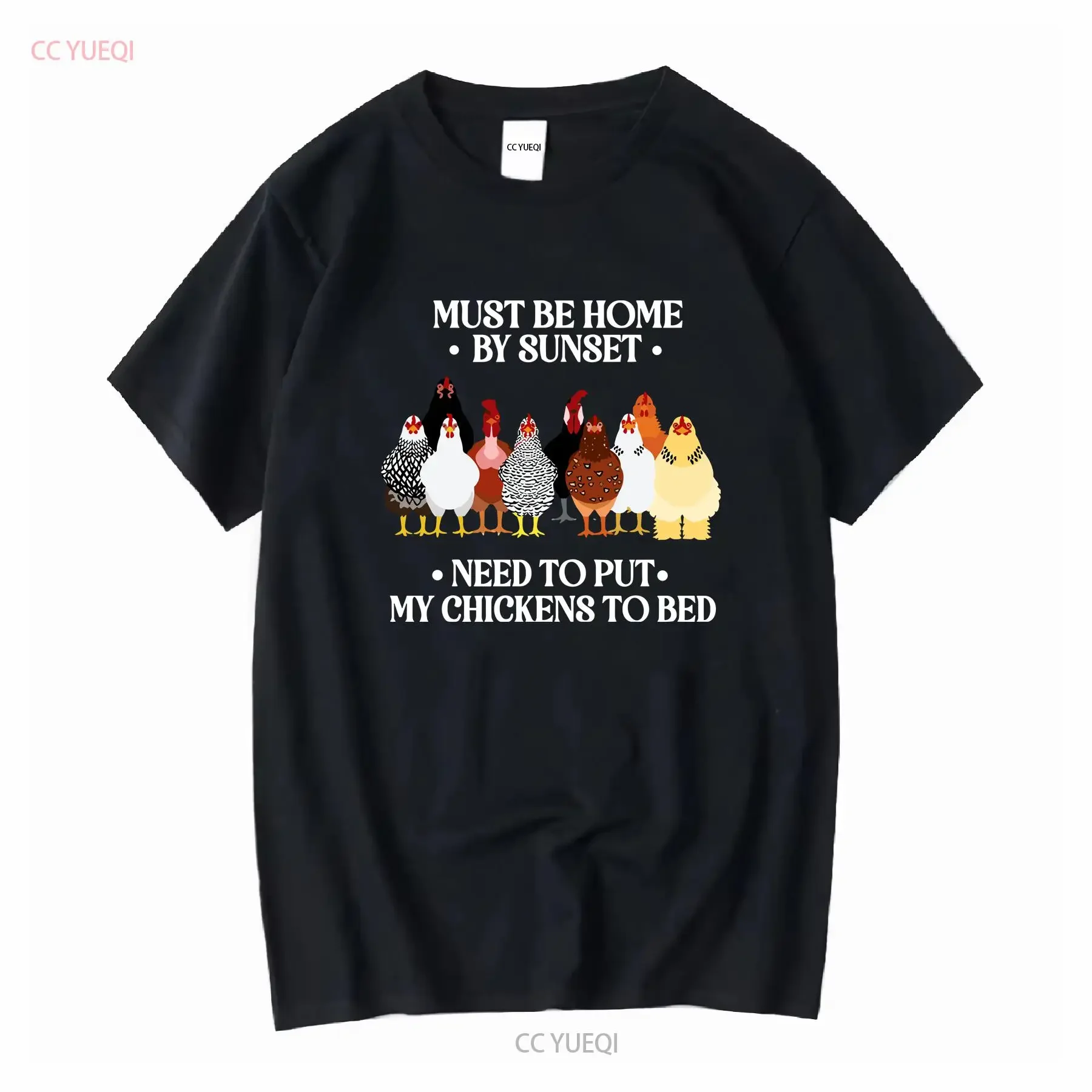 Funny Chicken T Shirt Must Be Home By Sunset Need To Put My Chickens Bed Lover GifT Farming long or short sleeves vintage
