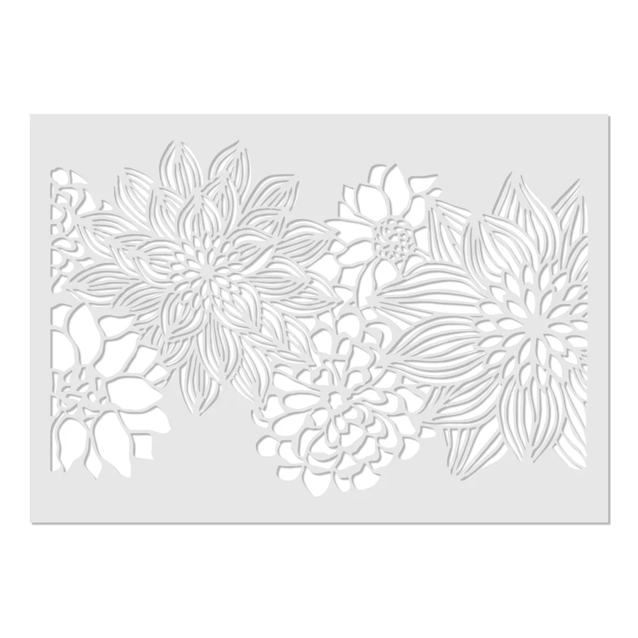 A4 Flower Stencil Floral Pattern Template