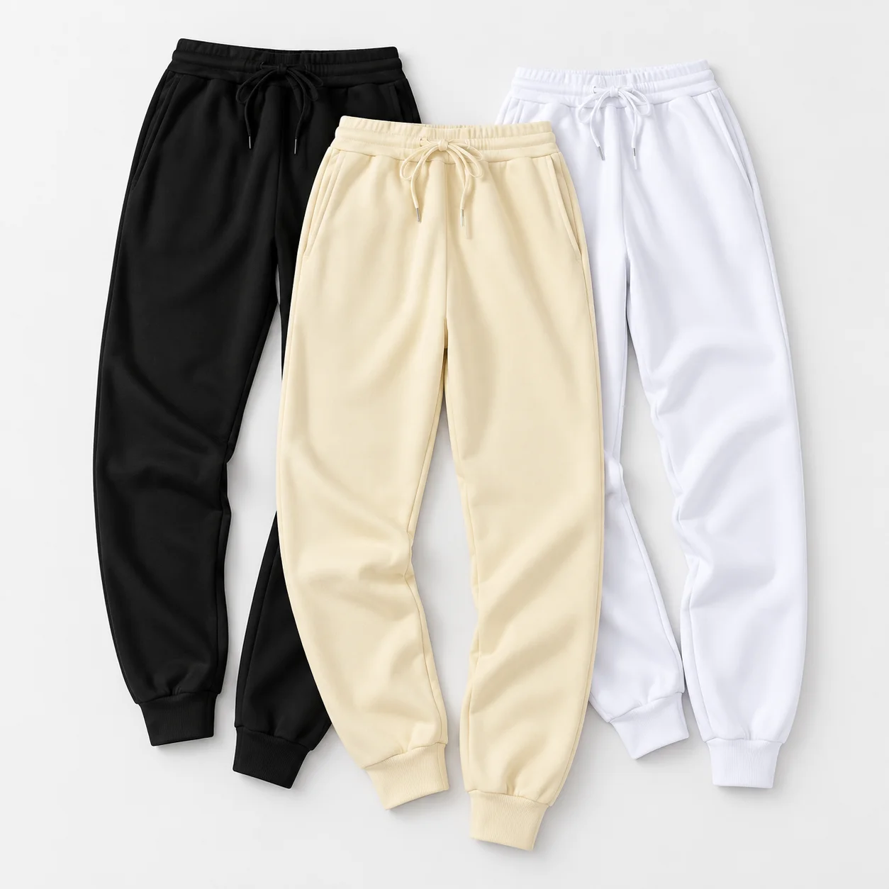 2026 Men's Fleece Joggers Casual Autumn Winter Sweatpants Drawstring Sports Running Workout Gym Comfortable Streetwear Trousers