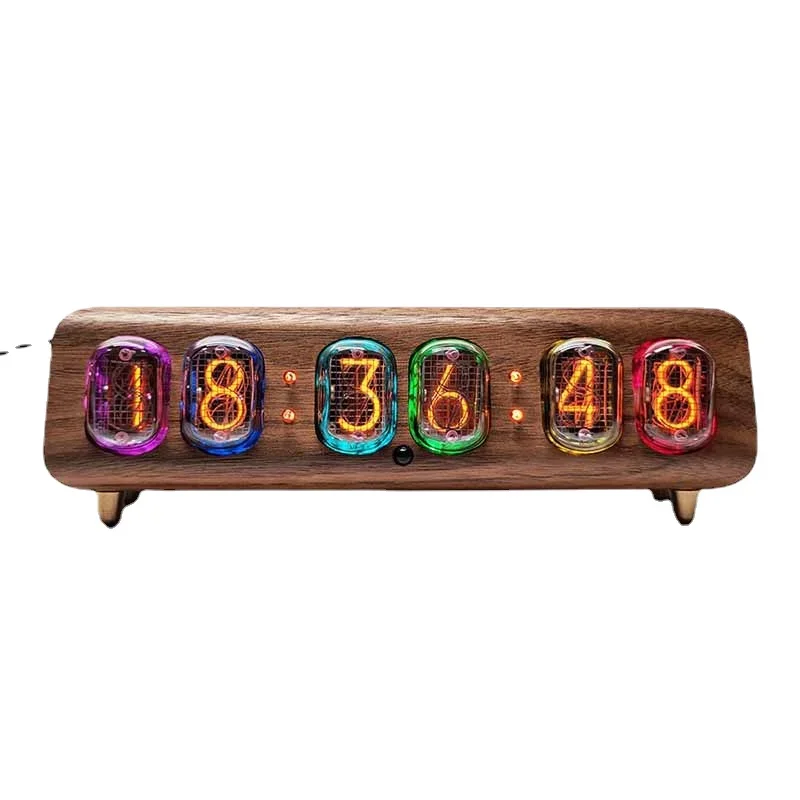 IN12 Nixie Tube Clocks Digital Desk Clock Bluetooth Control Glow Light Electronic Table Alarm Clock Desktop Home Decoration