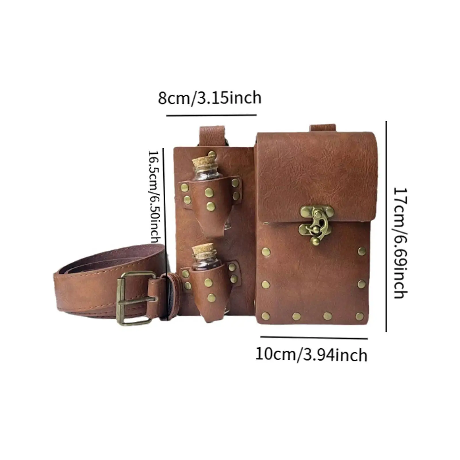 Sac ceinture d'alchimie médiévale, sac banane décontracté Steampunk, support de téléphone pour cosplay, accessoires de costume de voyage