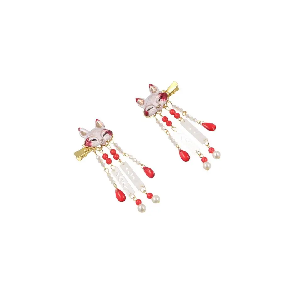 New Fashion Alloy Headdress Girls Step Shake Animal Hair Clips Crystal Bead Barrette Rhinestone Hanfu Tassel Hairpin