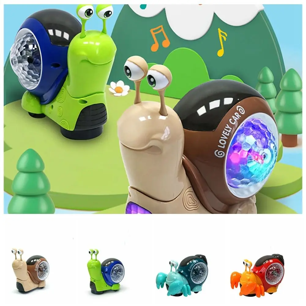 พลาสติกไฟ LED ปูเดินของเล่นเพลง Early Education เต้นรําฤาษีปูของเล่น Snail เคลื่อนย้ายของเล่นเดิน Tummy Time ของเล่น