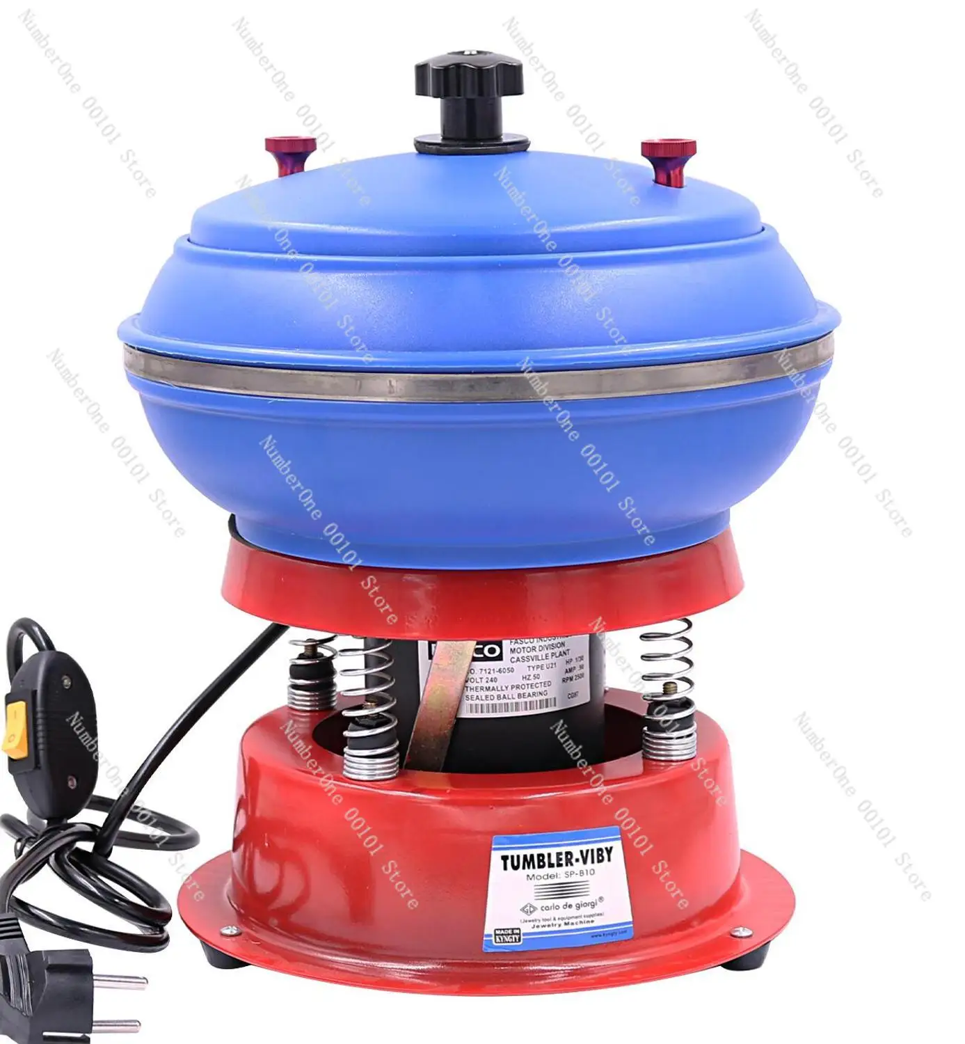 TOPTOS Jewelry Vibrating Tumbler 3L Tumbling Polishing Machine Gold Silver Diamond Gemstone Jade Burnishing Grinding Rotary