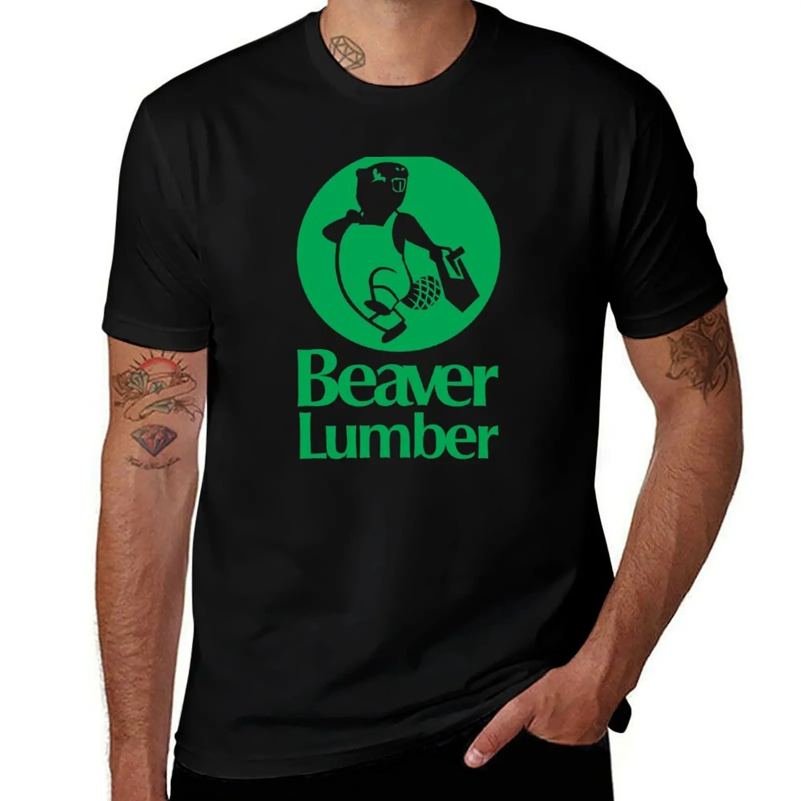 Beaver Lumber (green) T-Shirt Basic Solid Color Casual Tee Shirt T-Shirt