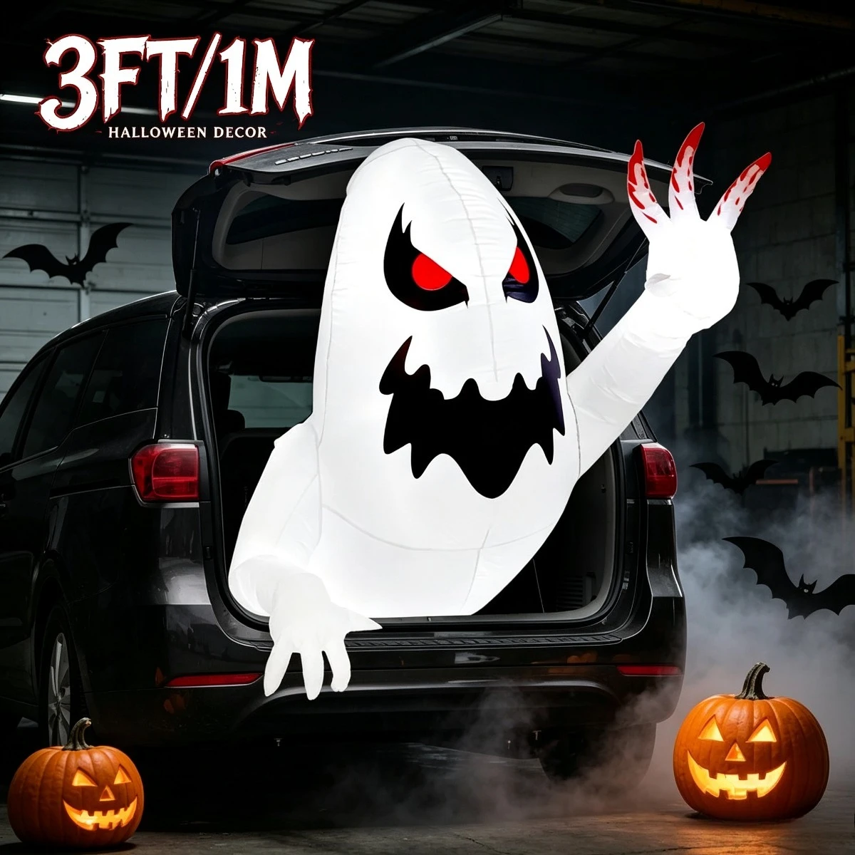 3フィート-1メートル-ハロウィン-インフレータブルおもちゃ-ゴースト-トランクオアトリート-カーデコレーション-ledライト付き-膨らませる不気味なゴースト-屋外-庭-芝生飾り
