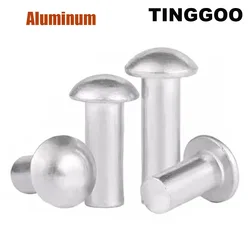 2/100pcs M2 M2.5 M3 M4 M5 M6 M8 M10 Solid Aluminum GB867 Button Semi Dome Round Head Percussion Punch Self-plugging Rivet