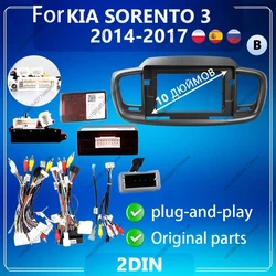 10 inch For KIA SORENTO 3 2014-2017 Car Radio Fascias Android MP5 Stereo Player 2Din Head Unit Panel Frame