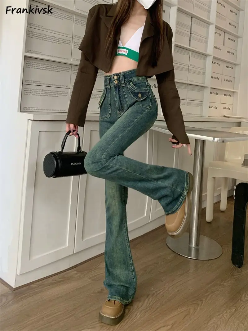 

Do Old Flare Jeans Женские уличные шикарные осенние новые модные популярные узкие уютные брюки средней строчки Ulzzang универсальные винтажные