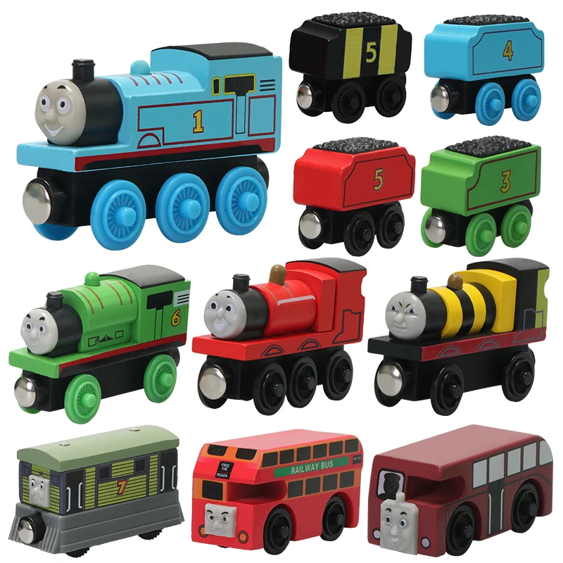 Thomas and Friends Wooden Pocket Toy Train Model Molley Gold Diesel Lady Toby Railway Road Track Educational Toy Gift For Boys