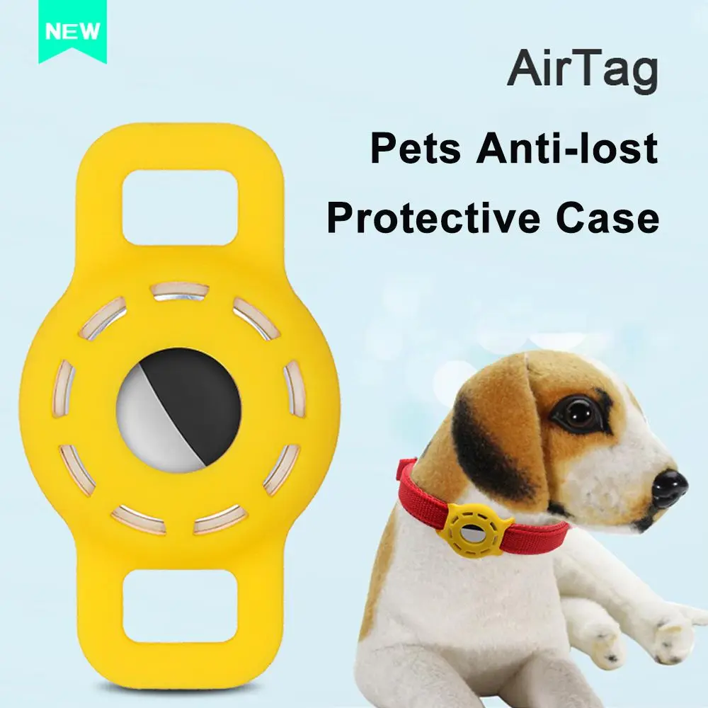 Silicone Dog Cat Collar GPS Finder Airtag Protective Case Tracker Protector Cover Pets Anti-lost Locator Sleeve Air Tag Holder