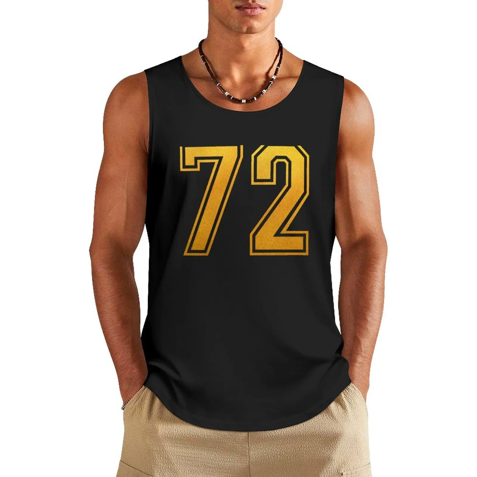 

Golden Number 72 - Jersey Shirt Tank Top clothes for men sleeveless vests plain t-shirt