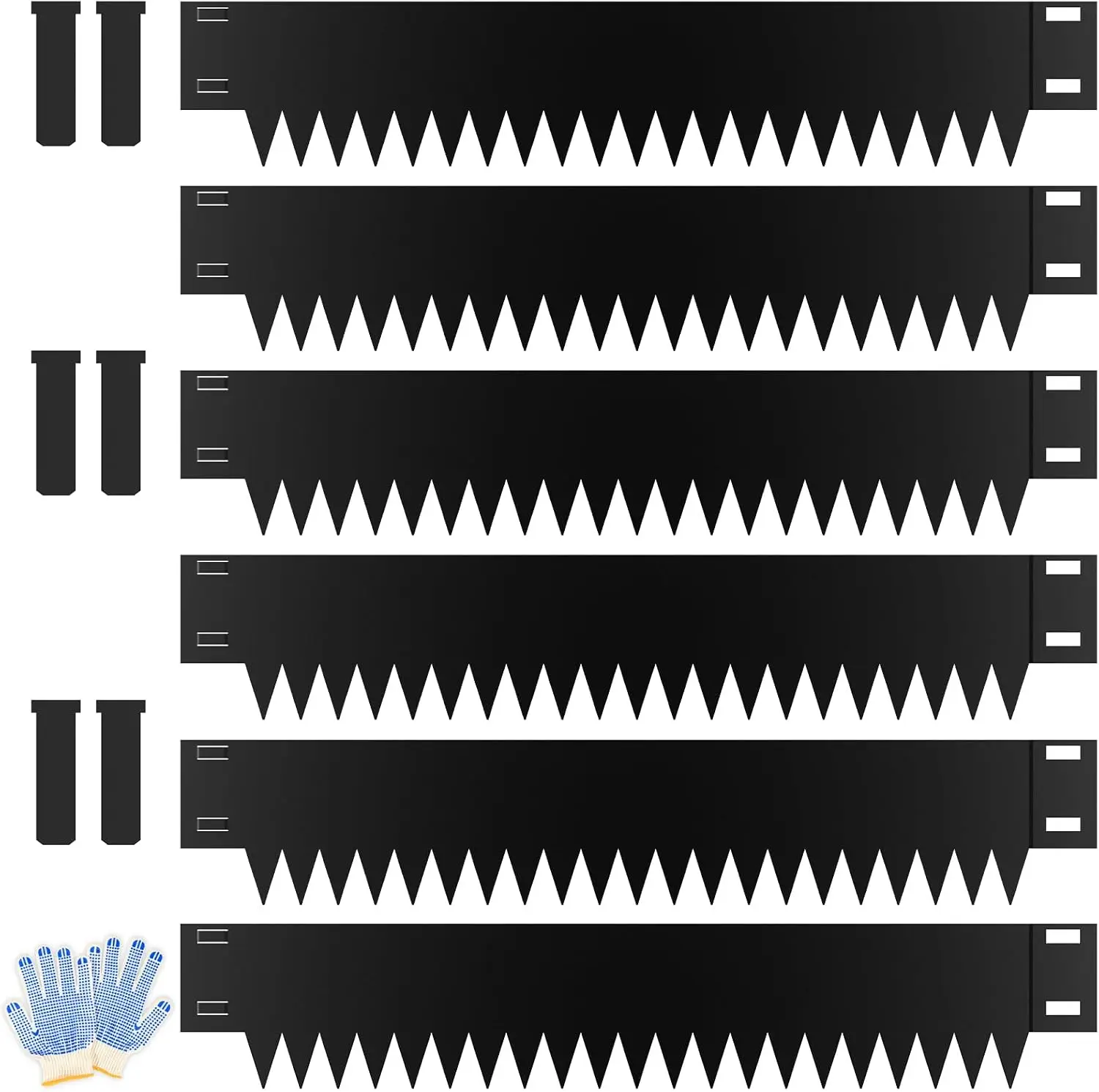 

Metal Landscape Edging 6-Pack, Galvanized Steel Garden Border - 40" L x 6" H Strips with Clips for Lawn Yard