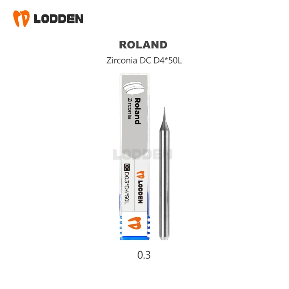 Roland Dental Milling Burs Grinding Zirconia D4 Shank DC Diamond Coating 50mm length 0.3/0.6/1.0/1.5/2.0mm Dental Grinding Tool