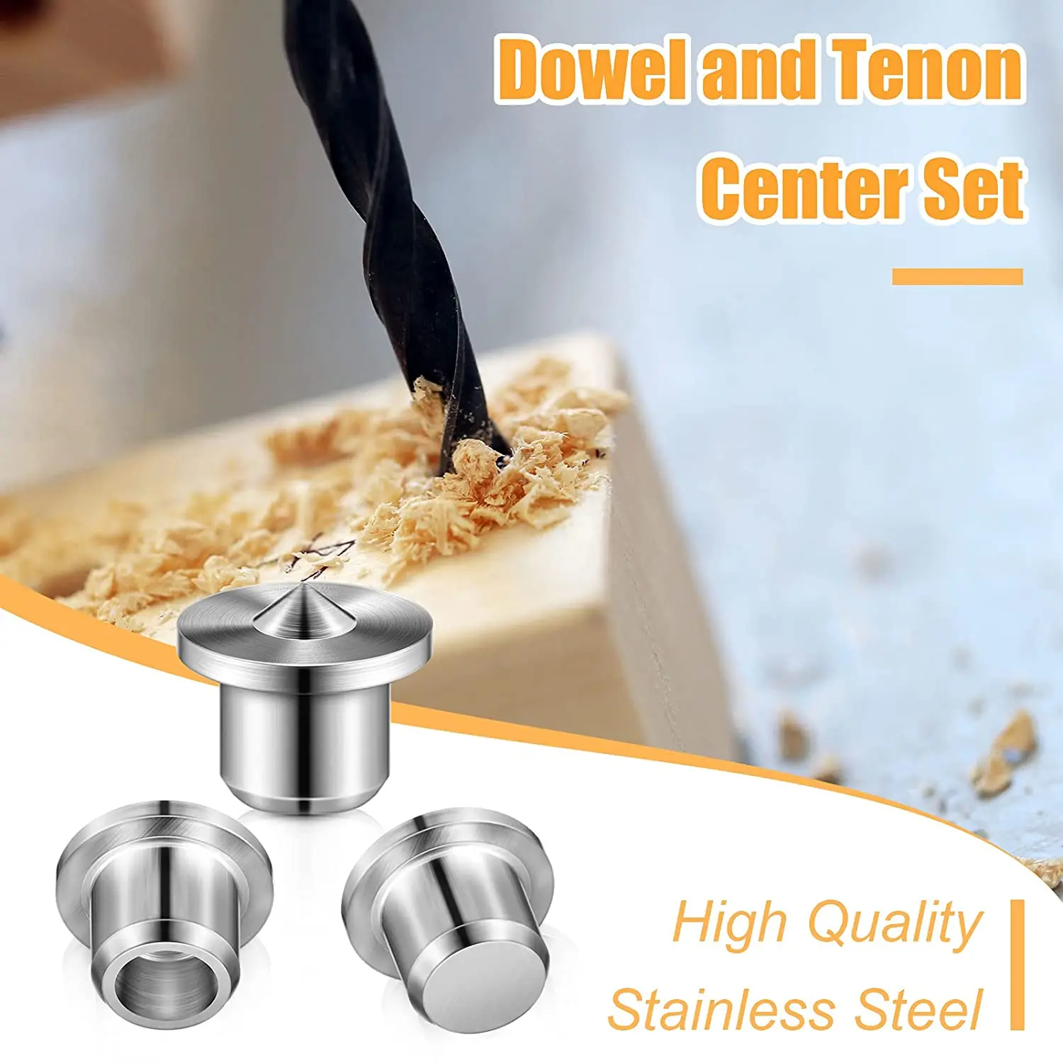 Woodoworking Tools 4Pcs Dowel Tenon Center Set Woodworking Top Locator Roundwood Punch Wooden Furniture Centering Point Drilling