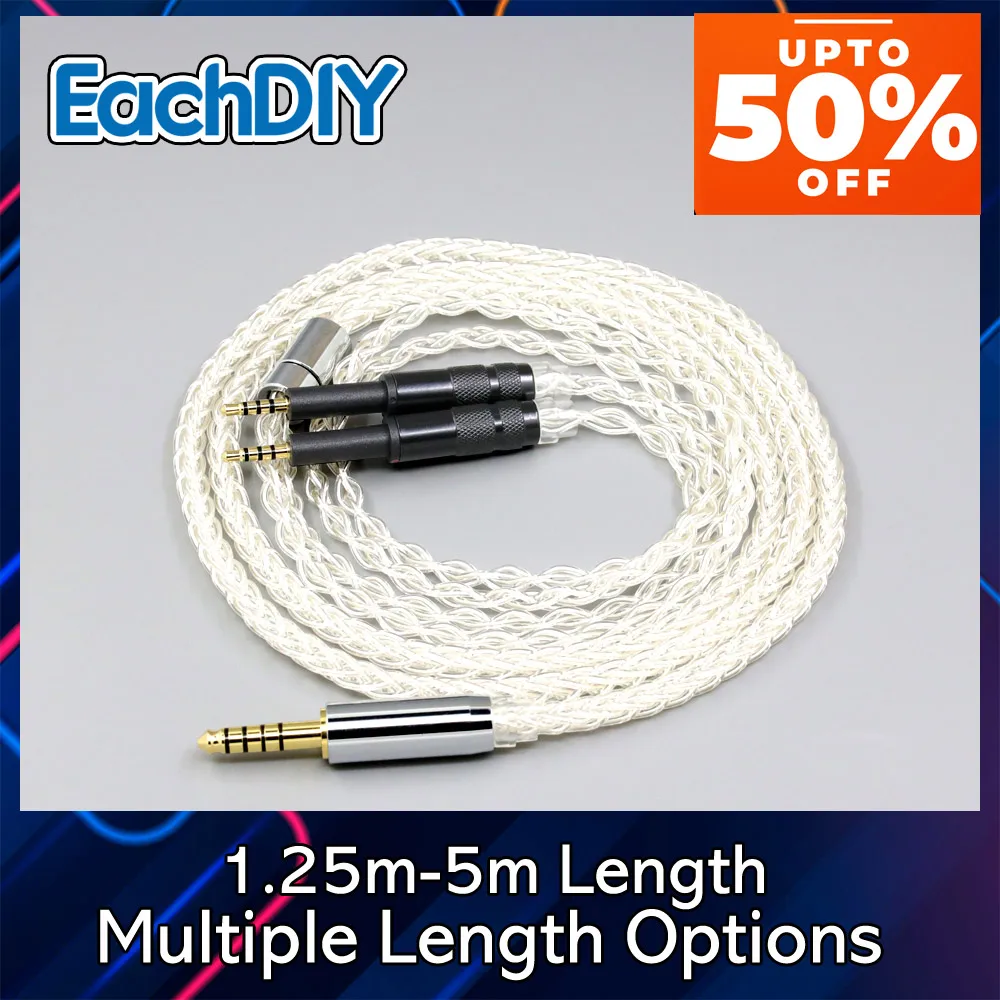 

Pure 99% Silver 8 Core Earphone Cable For DROP + Grell OAE1 OAE2 Headphone 9025