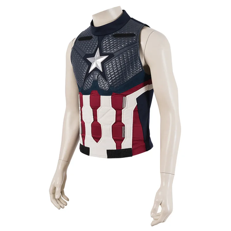 Disfraz de superhéroe de Marvel, ropa de juego de rol del Capitán América, Steve Rogers, traje de Carnaval de Halloween con fundas para zapatos