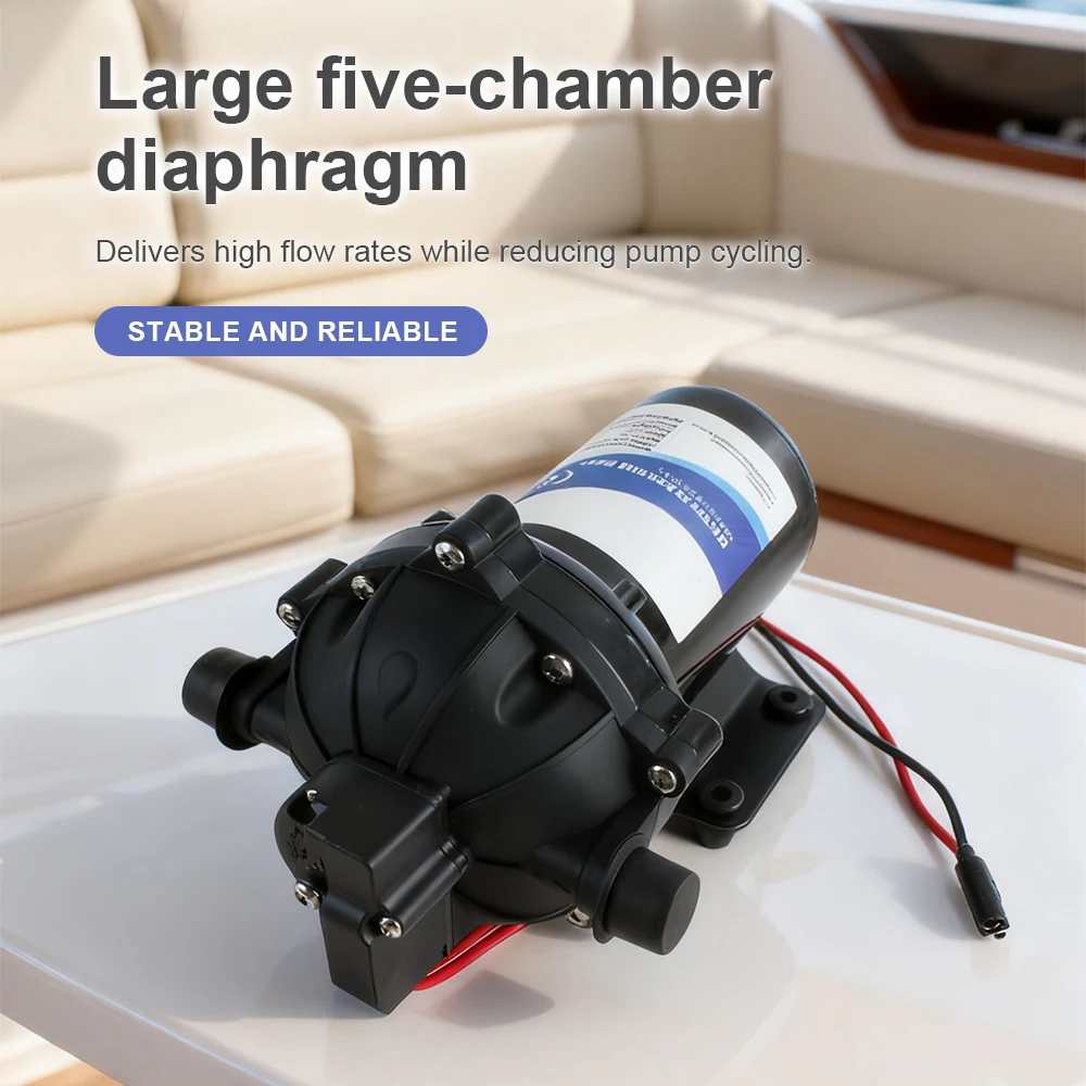 12V Automatic Diaphragm Water Pump High Pressure Compact Portable Self-priming Electric Pump for Irrigation System RV Camping