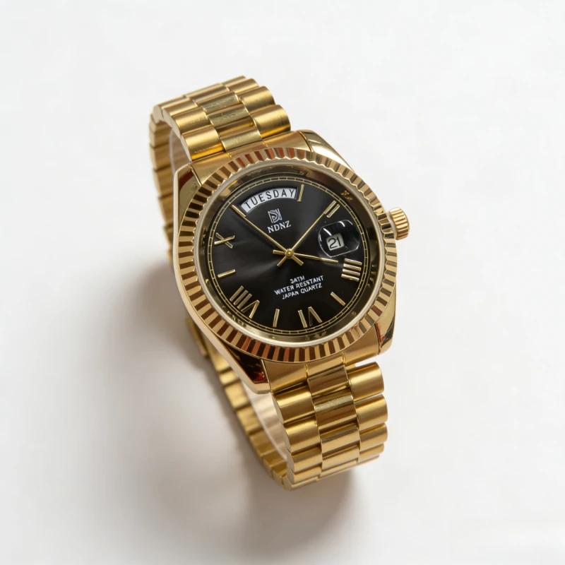 NDNZ Fashion Men's Watch Luxury Quartz Watch Date Timer Waterproof Business Men's Watch