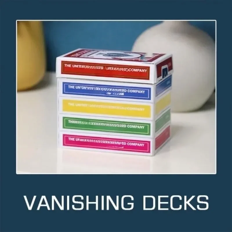 Vanishing Decks Multicolor Stage Magic Tricks Fours Decks Vanish to One Deck Card Magic Close Up Magicians Prop Illusion Gimmick