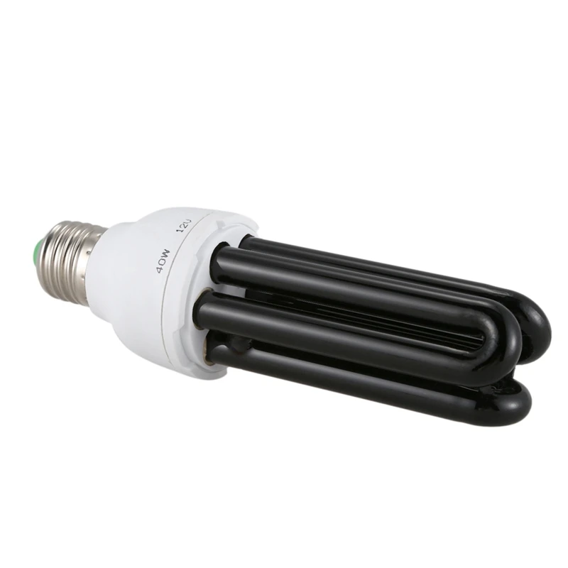 Imagem -05 - Luz Negra Fluorescente Ultravioleta uv Lâmpada Cfl Lâmpada Forma Potência Reta Tensão: 40w dc 12v 2x E27 40w