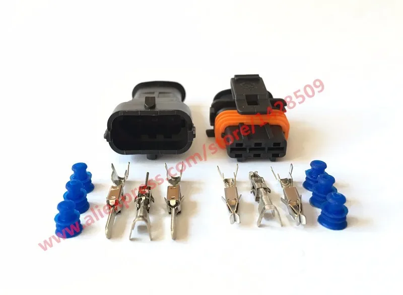 1 Pcs 3 Pin 1928404074 Female Male Fuel Pressure Wire Plug Electrical Socket Sealed Diesel Injection Connector For Bosch