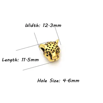 藏銀金色大孔豹紋歐洲隔珠金屬散珠,適用於珠寶製作、DIY、針線等,批發 10 最佳銷售 歐洲珠子 - №5