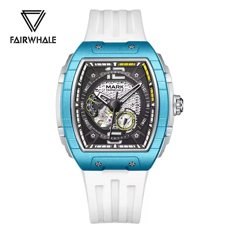 مارك Fairwhale 6002 موضة الرجال ساعة ميكانيكية أوتوماتيكية الهيكل العظمي الهاتفي مضيئة مقاوم للماء الساعات الفاخرة للرجل reloj hombre #1