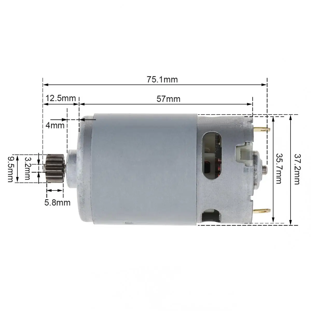 Rs550 Dc Motoren 9.5Mm 14 Tanden 10.8V/12V/14.4V/16.8V/18V/21V/25V Hoge Koppel Versnellingsbak Micro Elektromotor Voor Elektrische Boor
