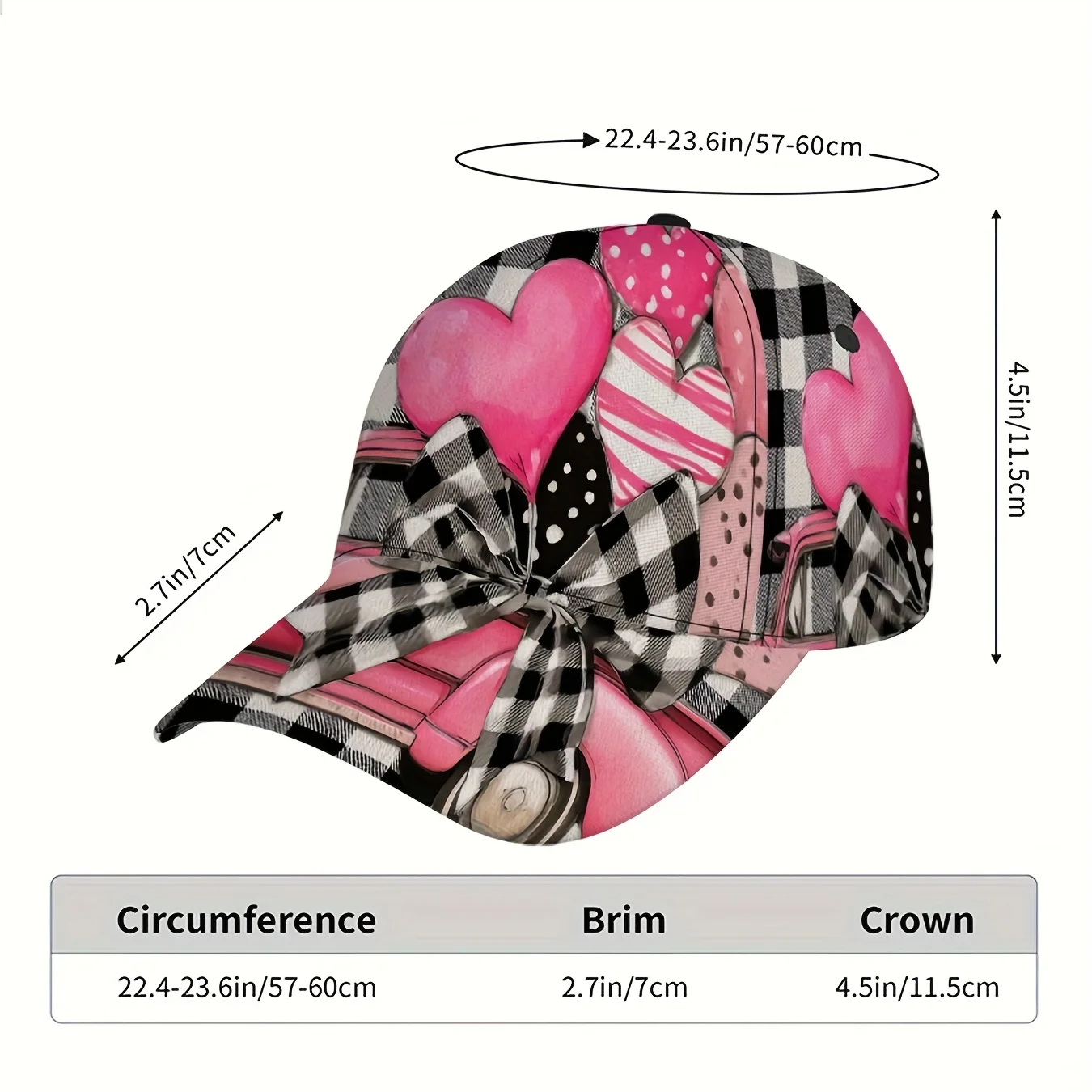 1pc of Valentine'S Day Love Truck Print Baseball Cap - Adjustable Snapback Hat Featuring a Full-Body Vibrant Design, with a Blac