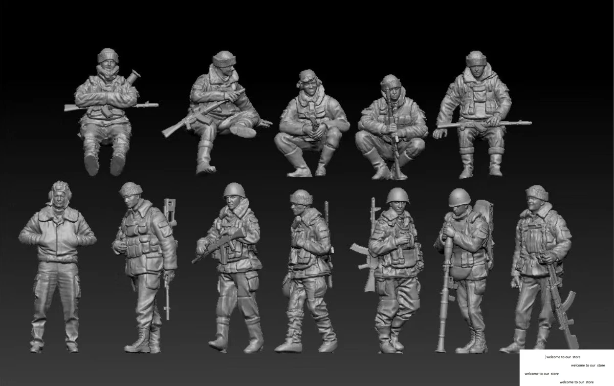 

mininiature model 1/72 Russian soldiers in the Chechen War 12pcs/set