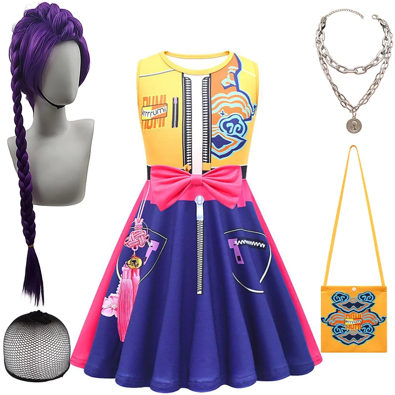 Hot Kids KPop Demon Hunter Dress for Girls 2-12Years Festival Children Carnival Party Halloween Cosplay Performance Costumes