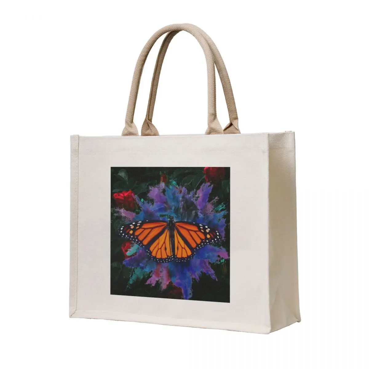 

Flower Butterfly Colorful Paint Tote Bag Canvas bag for women Women's bag Women's handbag tote bags aesthetic