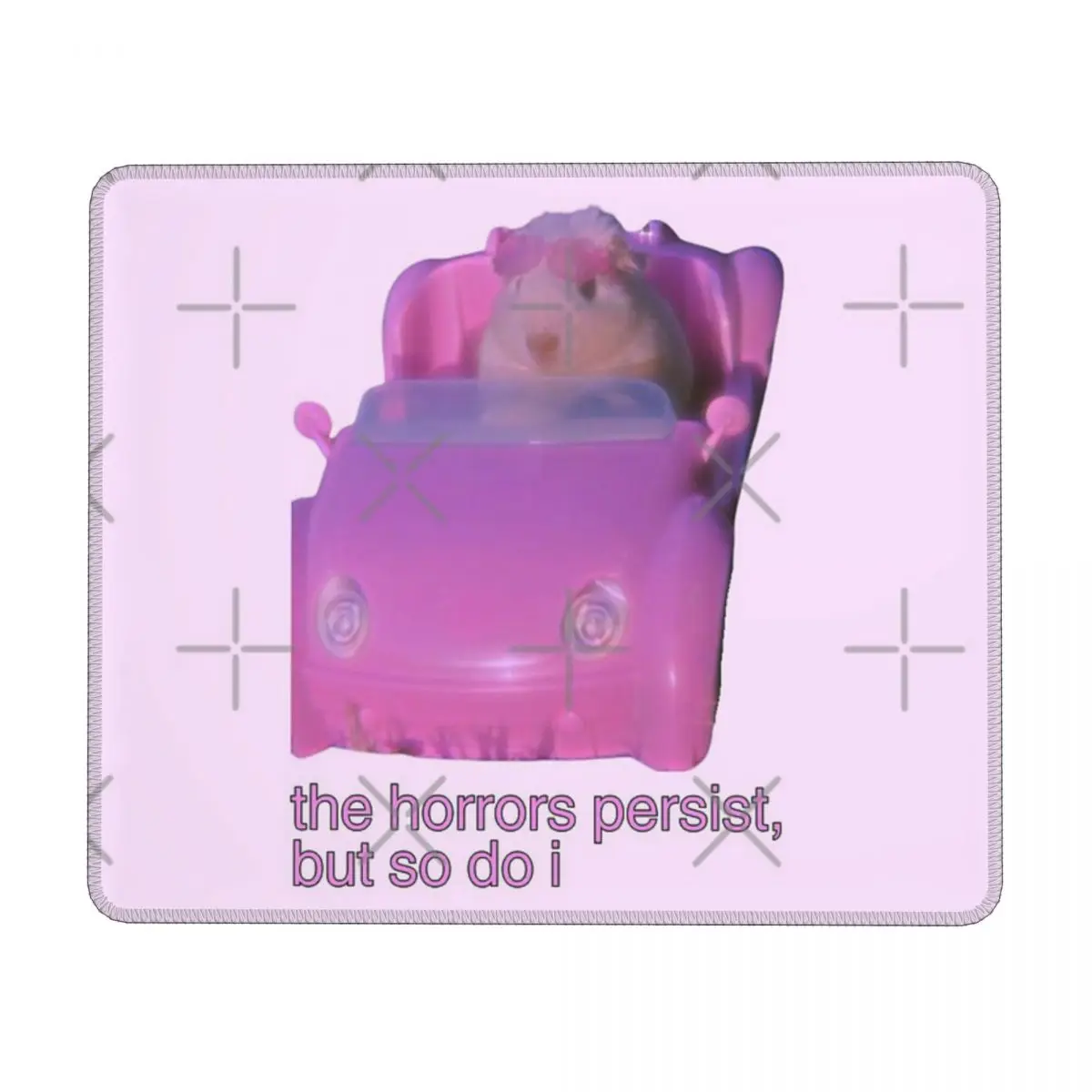 The Horrors Persist But So Do I Hamster Meme Rubber Keyboard Pads