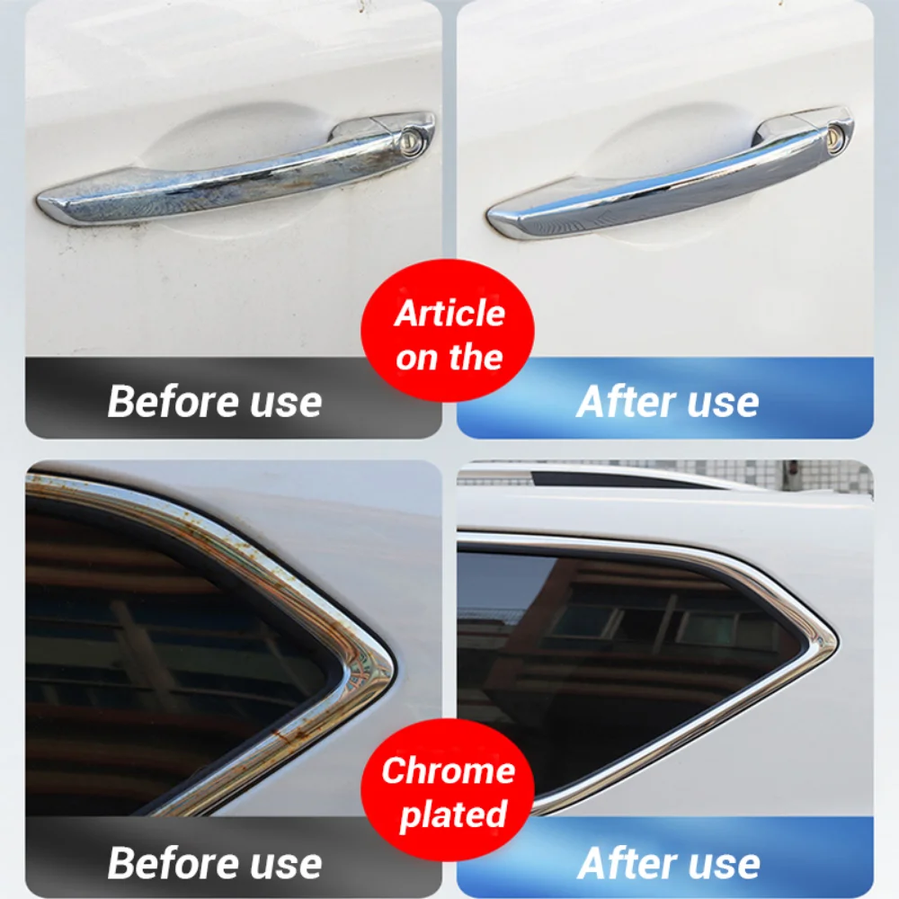 120ml Chrome Plate Refreshing Agent Car Logo Rust Removal Spray Cleaner For Chrome Refurbishment Car Care Cleaning Tool